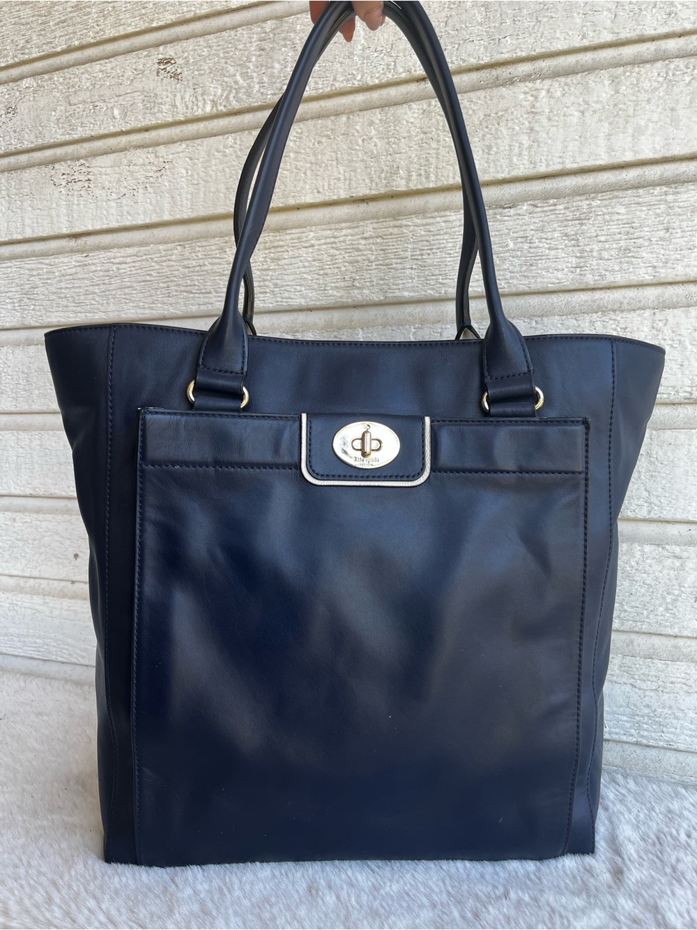 KATE SPADE Navy Blue XL Laptop Shoulder Bag